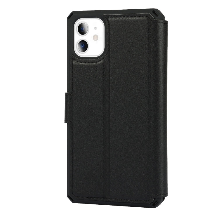 For iPhone 11 Plain Texture Horizontal Flip PU Leather Case with Holder & Card Slots & Photo Frame & Wallet & Strap