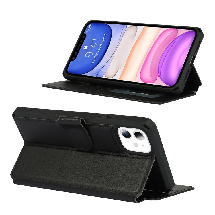 For iPhone 11 Plain Texture Horizontal Flip PU Leather Case with Holder & Card Slots & Photo Frame & Wallet & Strap