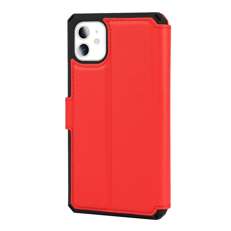 For iPhone 11 Plain Texture Horizontal Flip PU Leather Case with Holder & Card Slots & Photo Frame & Wallet & Strap