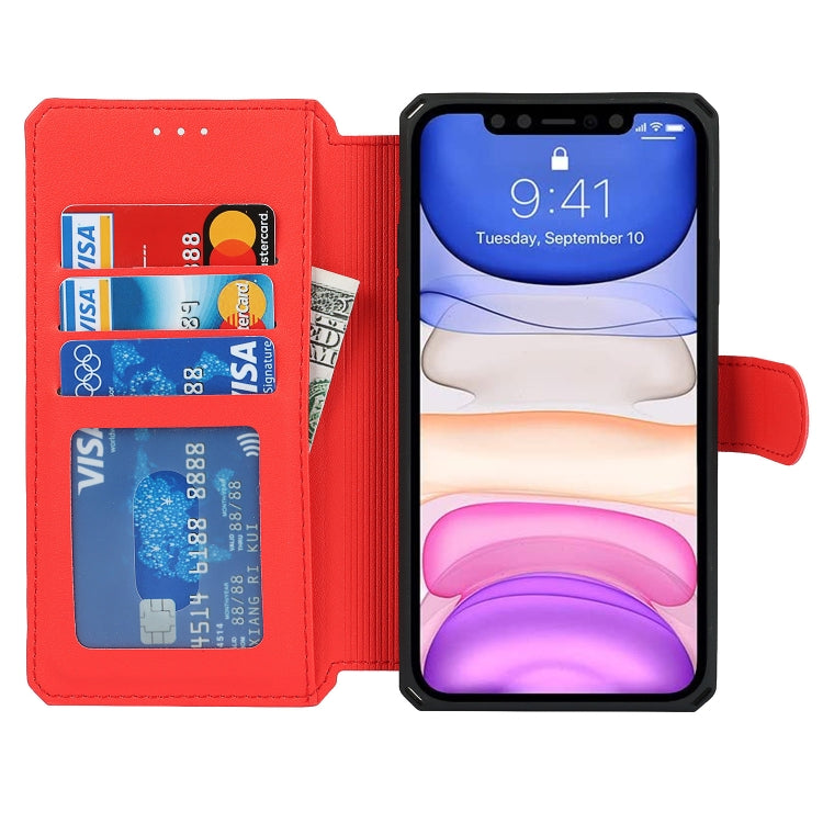 For iPhone 11 Plain Texture Horizontal Flip PU Leather Case with Holder & Card Slots & Photo Frame & Wallet & Strap