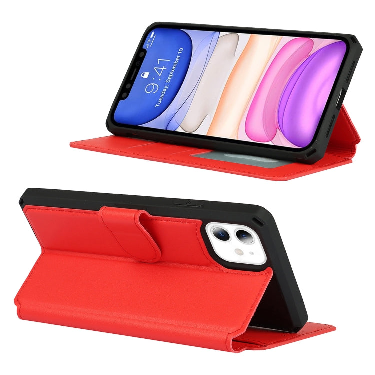 For iPhone 11 Plain Texture Horizontal Flip PU Leather Case with Holder & Card Slots & Photo Frame & Wallet & Strap