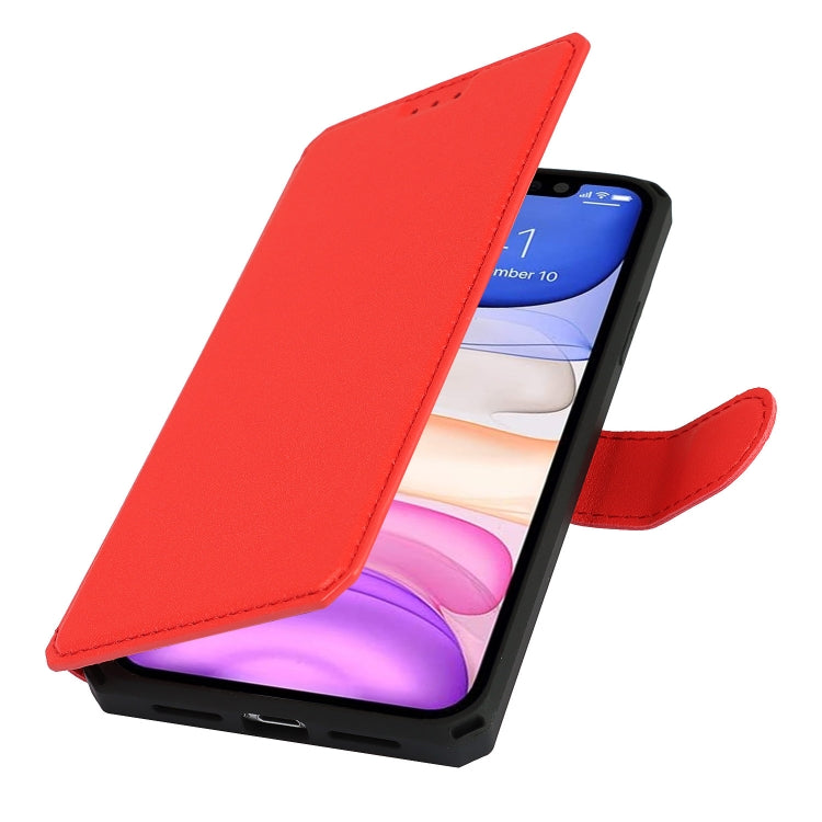 For iPhone 11 Plain Texture Horizontal Flip PU Leather Case with Holder & Card Slots & Photo Frame & Wallet & Strap