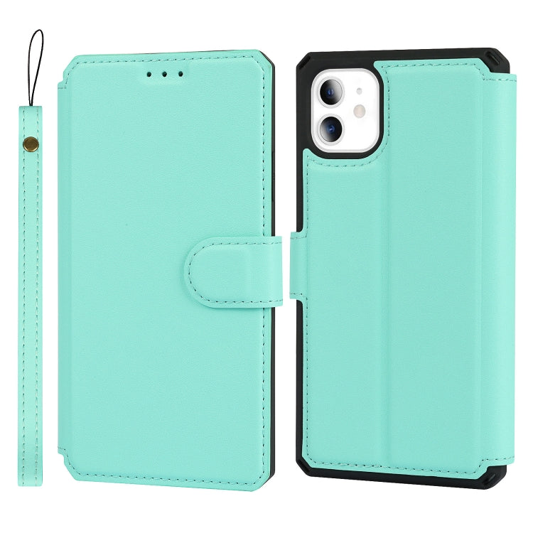 For iPhone 11 Plain Texture Horizontal Flip PU Leather Case with Holder & Card Slots & Photo Frame & Wallet & Strap