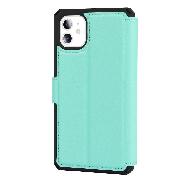 For iPhone 11 Plain Texture Horizontal Flip PU Leather Case with Holder & Card Slots & Photo Frame & Wallet & Strap