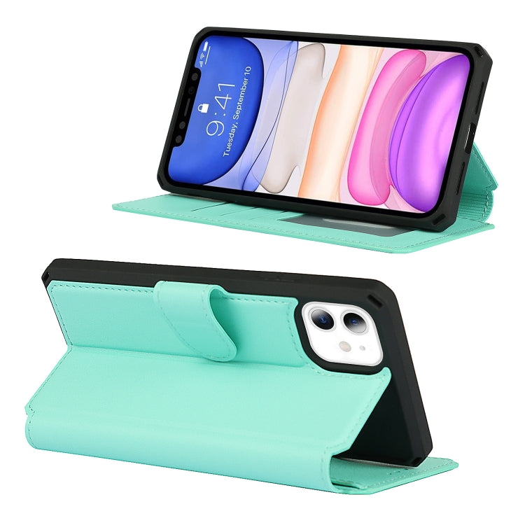 For iPhone 11 Plain Texture Horizontal Flip PU Leather Case with Holder & Card Slots & Photo Frame & Wallet & Strap