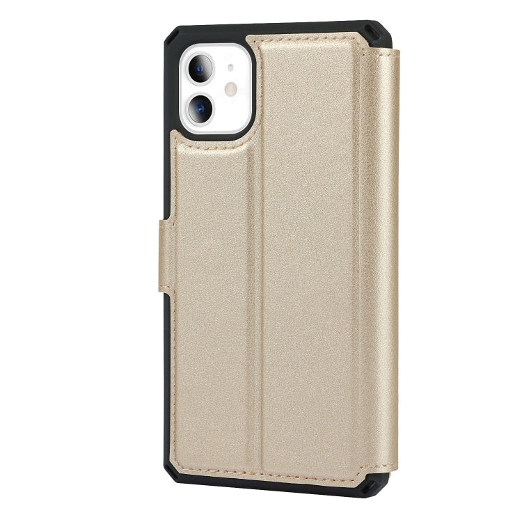 For iPhone 11 Plain Texture Horizontal Flip PU Leather Case with Holder & Card Slots & Photo Frame & Wallet & Strap