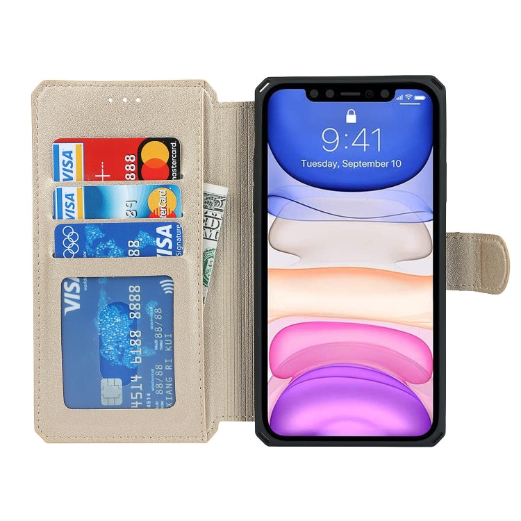 For iPhone 11 Plain Texture Horizontal Flip PU Leather Case with Holder & Card Slots & Photo Frame & Wallet & Strap