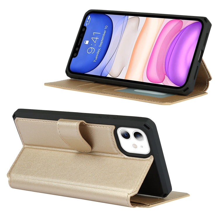 For iPhone 11 Plain Texture Horizontal Flip PU Leather Case with Holder & Card Slots & Photo Frame & Wallet & Strap