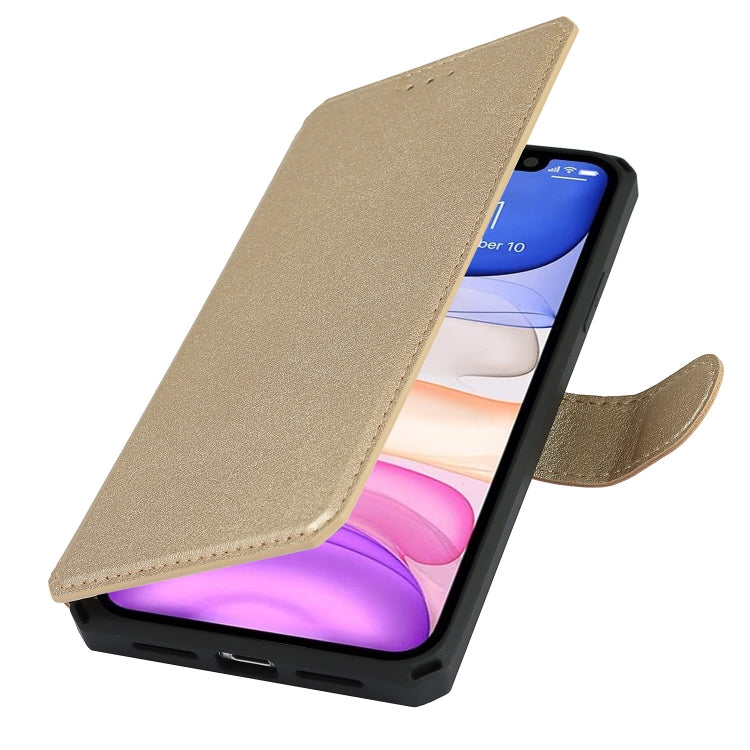 For iPhone 11 Plain Texture Horizontal Flip PU Leather Case with Holder & Card Slots & Photo Frame & Wallet & Strap