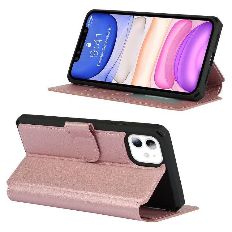 For iPhone 11 Plain Texture Horizontal Flip PU Leather Case with Holder & Card Slots & Photo Frame & Wallet & Strap