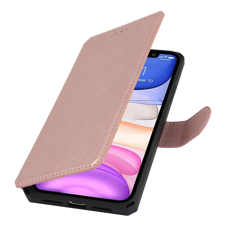 For iPhone 11 Plain Texture Horizontal Flip PU Leather Case with Holder & Card Slots & Photo Frame & Wallet & Strap