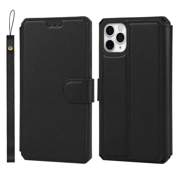 For iPhone 11 Pro Max Plain Texture Horizontal Flip PU Leather Case with Holder & Card Slots & Photo Frame & Wallet & Strap