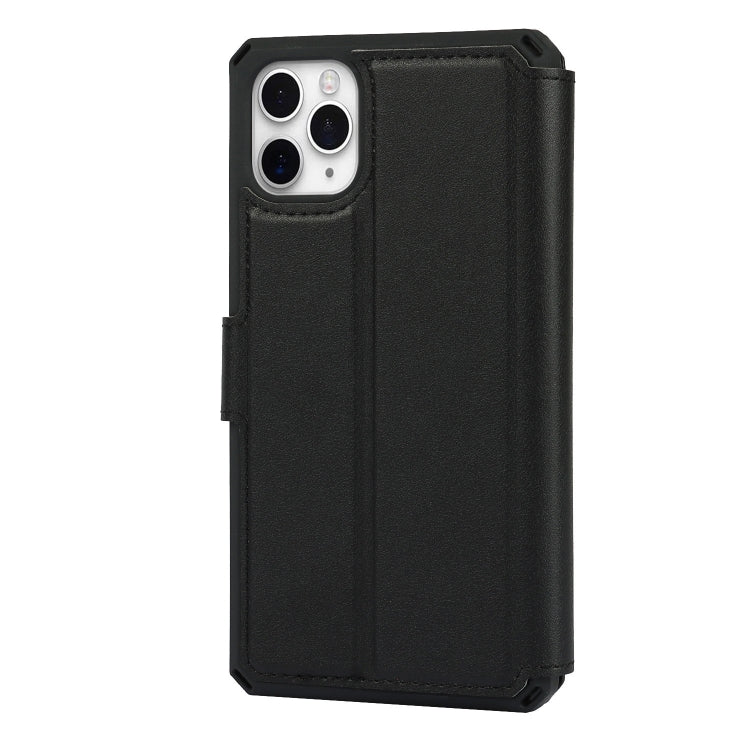 For iPhone 11 Pro Max Plain Texture Horizontal Flip PU Leather Case with Holder & Card Slots & Photo Frame & Wallet & Strap