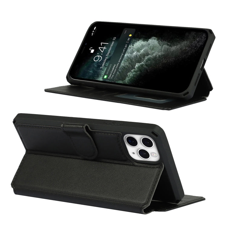 For iPhone 11 Pro Max Plain Texture Horizontal Flip PU Leather Case with Holder & Card Slots & Photo Frame & Wallet & Strap