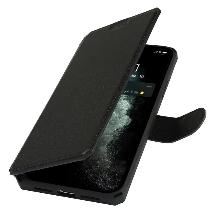 For iPhone 11 Pro Max Plain Texture Horizontal Flip PU Leather Case with Holder & Card Slots & Photo Frame & Wallet & Strap