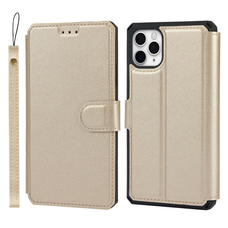 For iPhone 11 Pro Max Plain Texture Horizontal Flip PU Leather Case with Holder & Card Slots & Photo Frame & Wallet & Strap