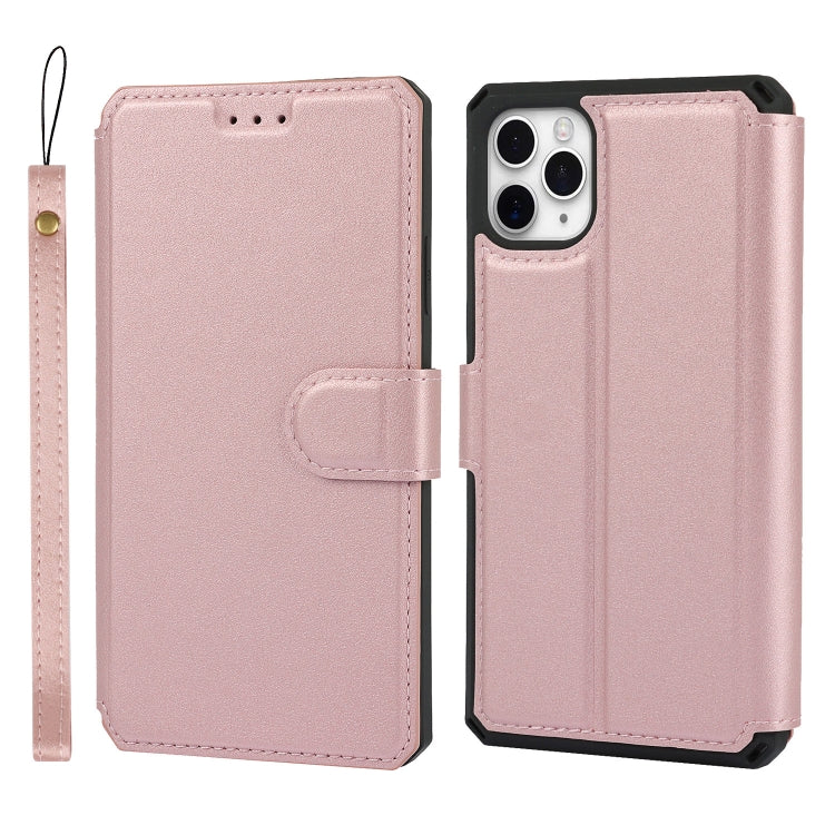 For iPhone 11 Pro Max Plain Texture Horizontal Flip PU Leather Case with Holder & Card Slots & Photo Frame & Wallet & Strap
