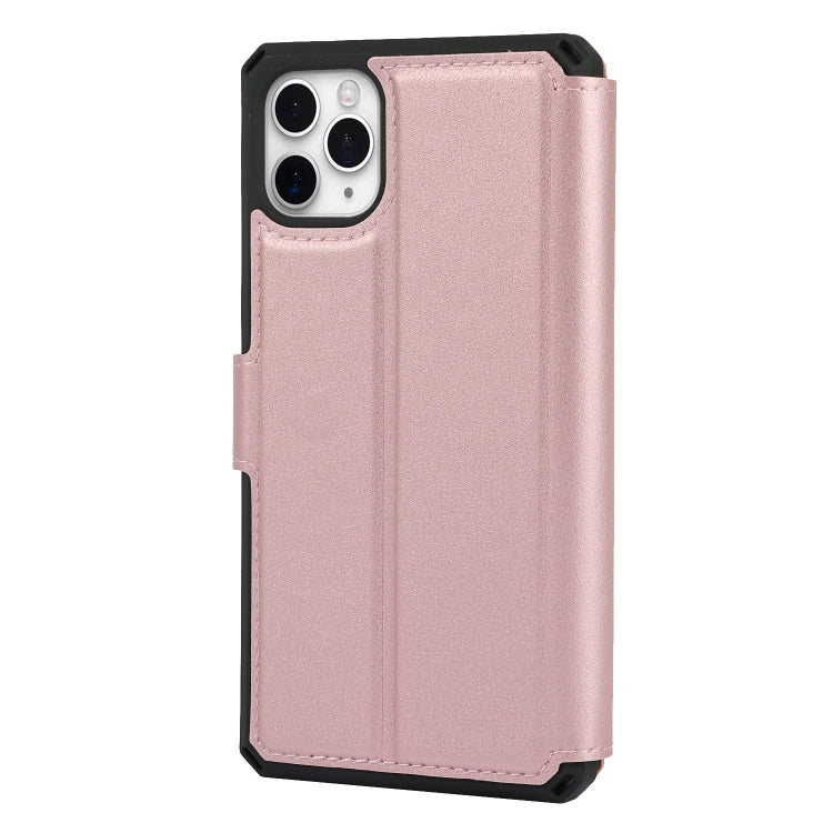 For iPhone 11 Pro Max Plain Texture Horizontal Flip PU Leather Case with Holder & Card Slots & Photo Frame & Wallet & Strap