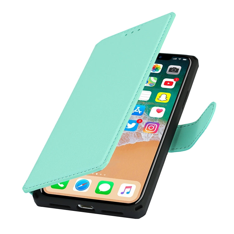 For iPhone X / XS Plain Texture Horizontal Flip PU Leather Case with Holder & Card Slots & Photo Frame & Wallet & Strap