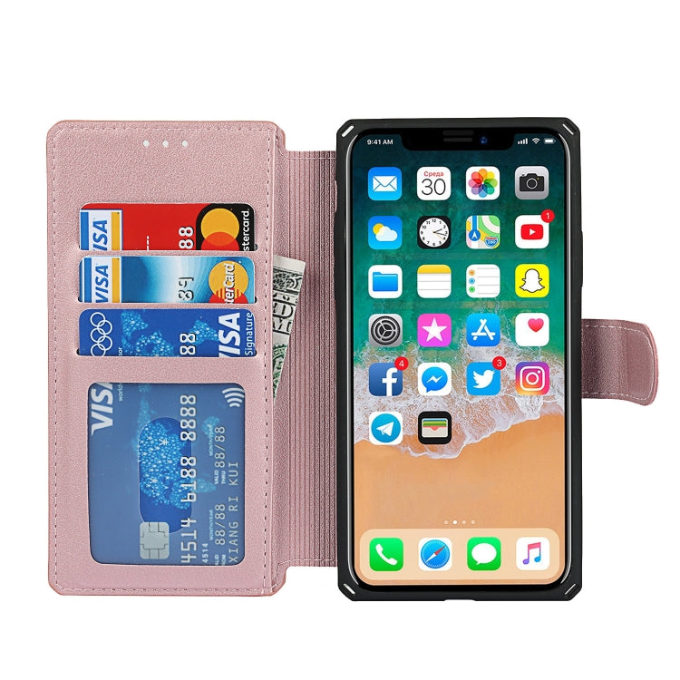 For iPhone X / XS Plain Texture Horizontal Flip PU Leather Case with Holder & Card Slots & Photo Frame & Wallet & Strap