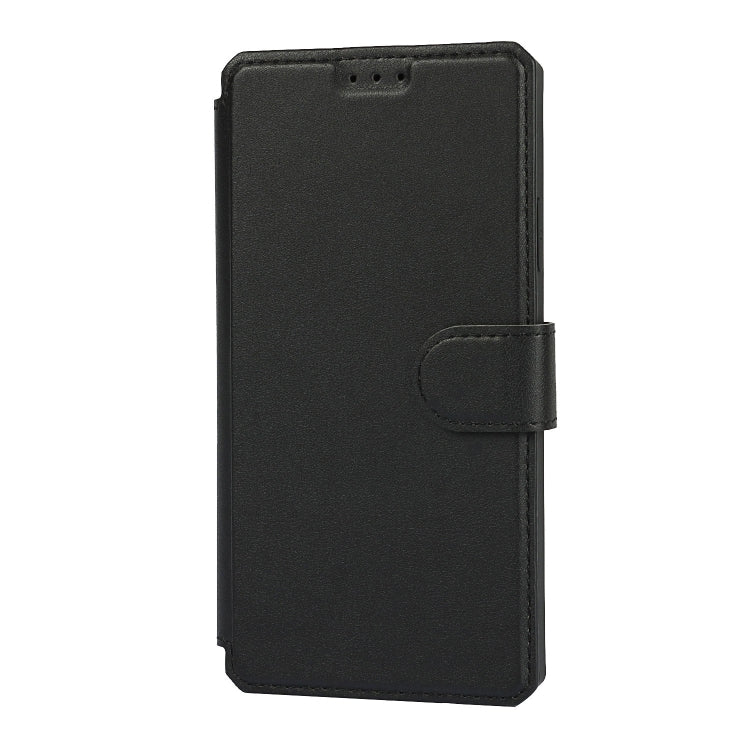 For iPhone XR Plain Texture Horizontal Flip PU Leather Case with Holder & Card Slots & Photo Frame & Wallet & Strap