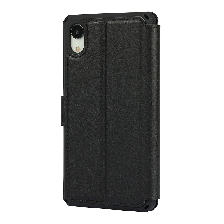 For iPhone XR Plain Texture Horizontal Flip PU Leather Case with Holder & Card Slots & Photo Frame & Wallet & Strap