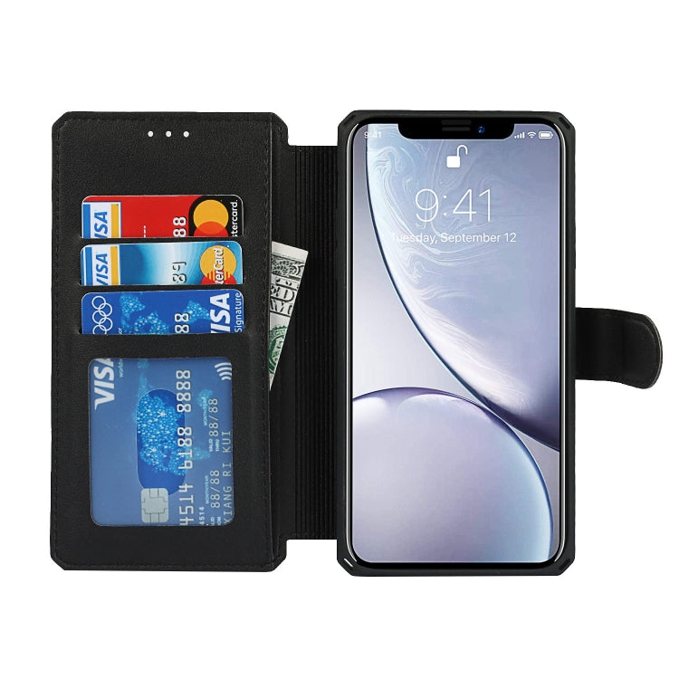 For iPhone XR Plain Texture Horizontal Flip PU Leather Case with Holder & Card Slots & Photo Frame & Wallet & Strap