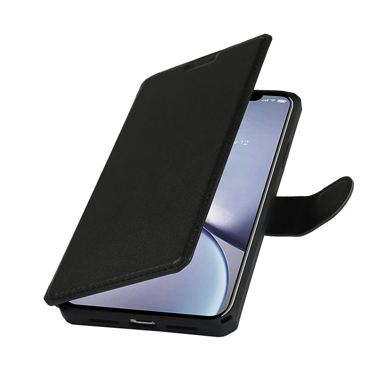 For iPhone XR Plain Texture Horizontal Flip PU Leather Case with Holder & Card Slots & Photo Frame & Wallet & Strap