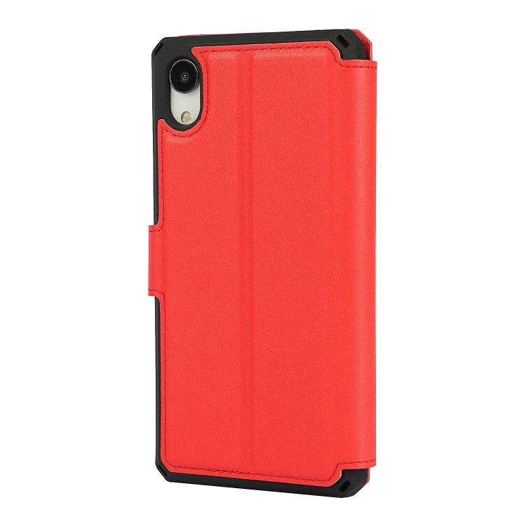 For iPhone XR Plain Texture Horizontal Flip PU Leather Case with Holder & Card Slots & Photo Frame & Wallet & Strap