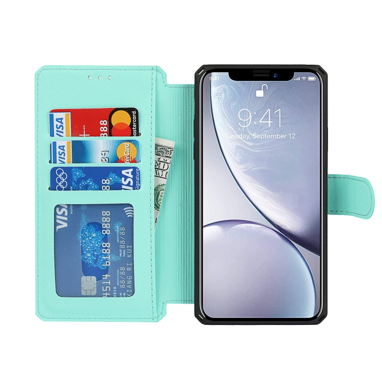 For iPhone XR Plain Texture Horizontal Flip PU Leather Case with Holder & Card Slots & Photo Frame & Wallet & Strap