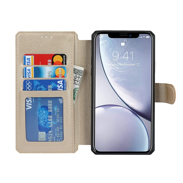 For iPhone XR Plain Texture Horizontal Flip PU Leather Case with Holder & Card Slots & Photo Frame & Wallet & Strap