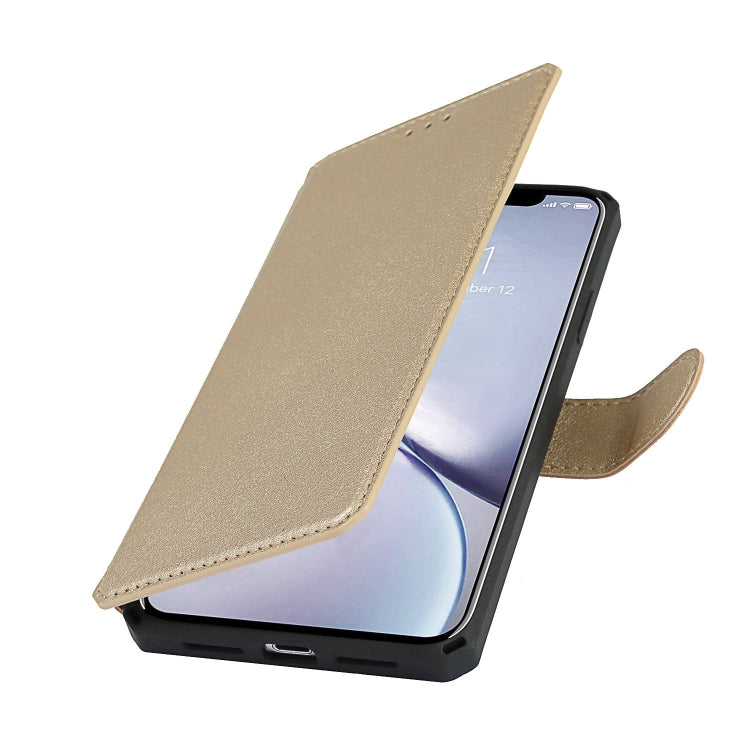 For iPhone XR Plain Texture Horizontal Flip PU Leather Case with Holder & Card Slots & Photo Frame & Wallet & Strap