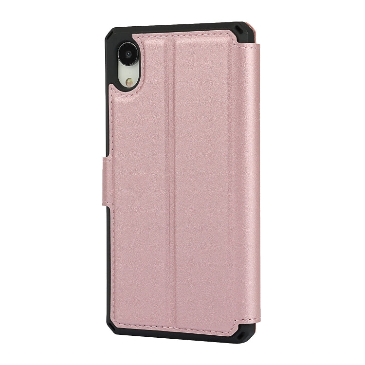 For iPhone XR Plain Texture Horizontal Flip PU Leather Case with Holder & Card Slots & Photo Frame & Wallet & Strap