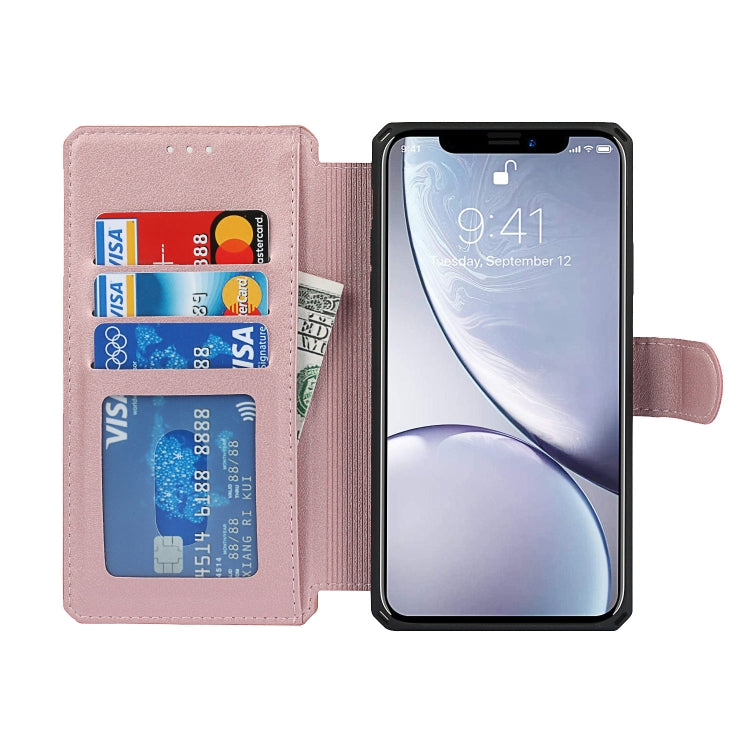 For iPhone XR Plain Texture Horizontal Flip PU Leather Case with Holder & Card Slots & Photo Frame & Wallet & Strap