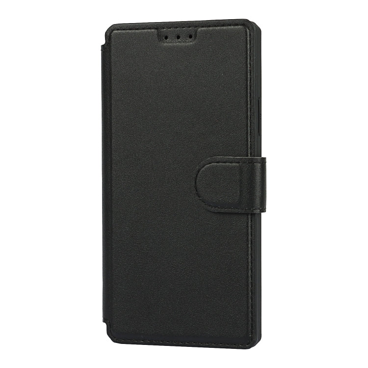For iPhone XS Max Plain Texture Horizontal Flip PU Leather Case with Holder & Card Slots & Photo Frame & Wallet & Strap
