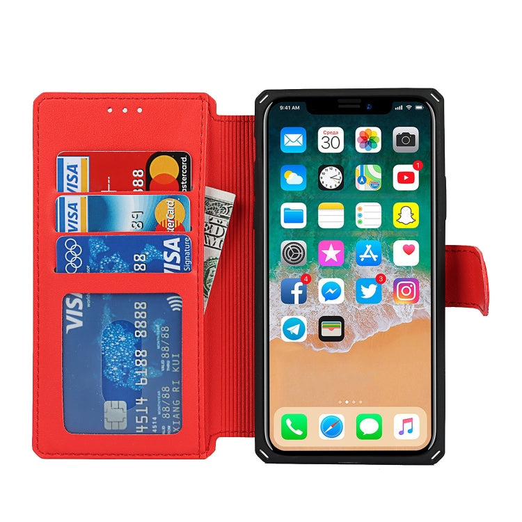 For iPhone XS Max Plain Texture Horizontal Flip PU Leather Case with Holder & Card Slots & Photo Frame & Wallet & Strap