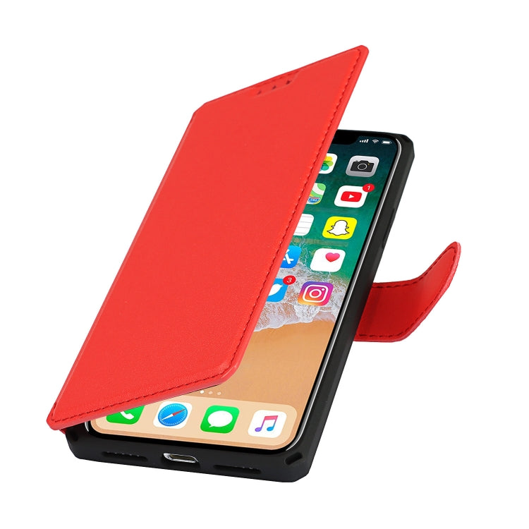 For iPhone XS Max Plain Texture Horizontal Flip PU Leather Case with Holder & Card Slots & Photo Frame & Wallet & Strap
