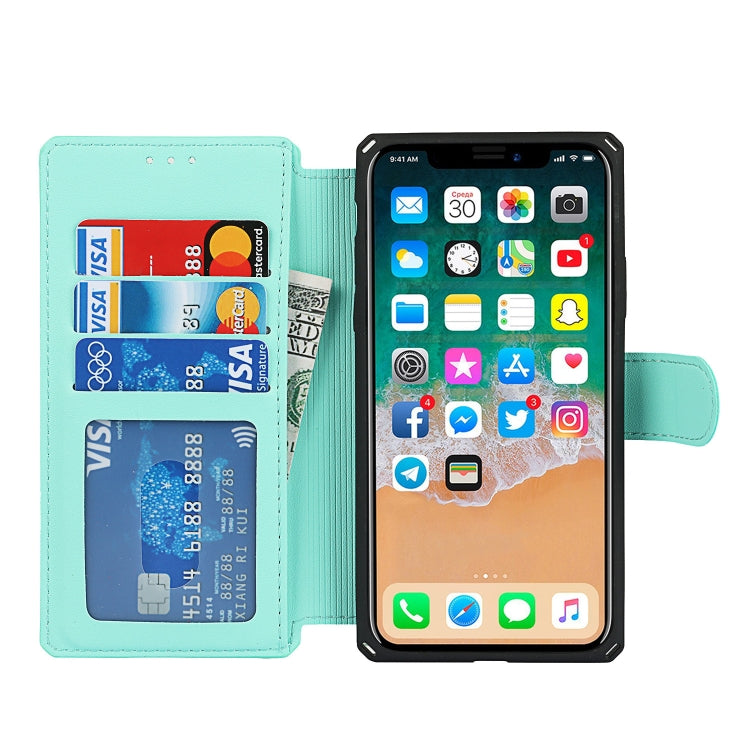 For iPhone XS Max Plain Texture Horizontal Flip PU Leather Case with Holder & Card Slots & Photo Frame & Wallet & Strap