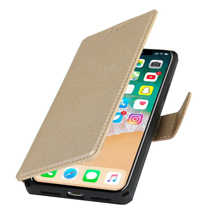 For iPhone XS Max Plain Texture Horizontal Flip PU Leather Case with Holder & Card Slots & Photo Frame & Wallet & Strap