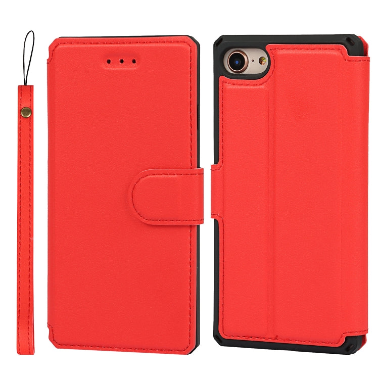 Plain Texture Horizontal Flip PU Leather Case with Holder & Card Slots & Photo Frame & Wallet & Strap For iPhone 7 / 8 / SE 2020