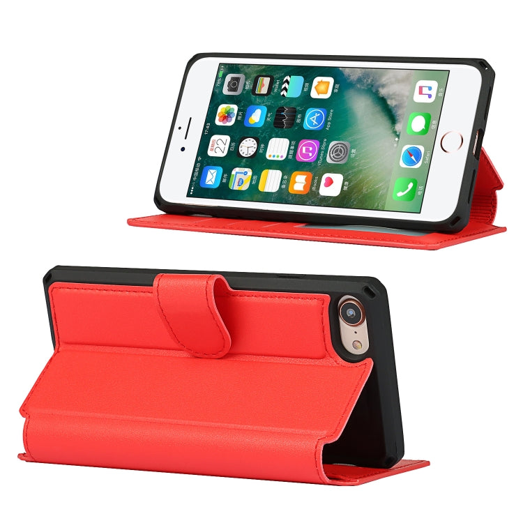 Plain Texture Horizontal Flip PU Leather Case with Holder & Card Slots & Photo Frame & Wallet & Strap For iPhone 7 / 8 / SE 2020