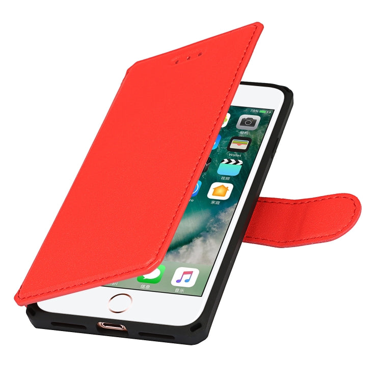 Plain Texture Horizontal Flip PU Leather Case with Holder & Card Slots & Photo Frame & Wallet & Strap For iPhone 7 / 8 / SE 2020
