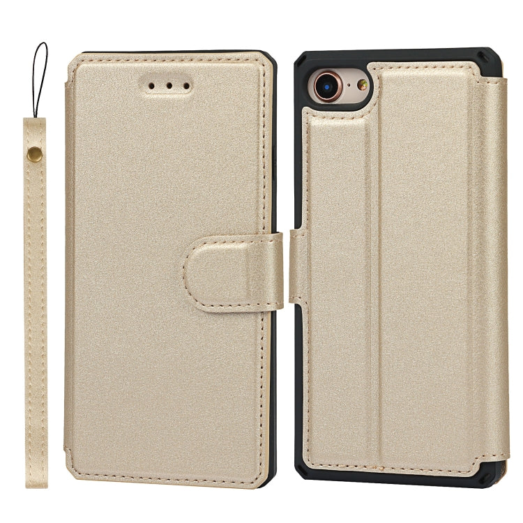 Plain Texture Horizontal Flip PU Leather Case with Holder & Card Slots & Photo Frame & Wallet & Strap For iPhone 7 / 8 / SE 2020
