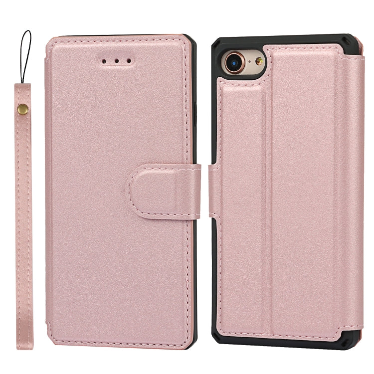 Plain Texture Horizontal Flip PU Leather Case with Holder & Card Slots & Photo Frame & Wallet & Strap For iPhone 7 / 8 / SE 2020