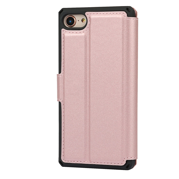 Plain Texture Horizontal Flip PU Leather Case with Holder & Card Slots & Photo Frame & Wallet & Strap For iPhone 7 / 8 / SE 2020