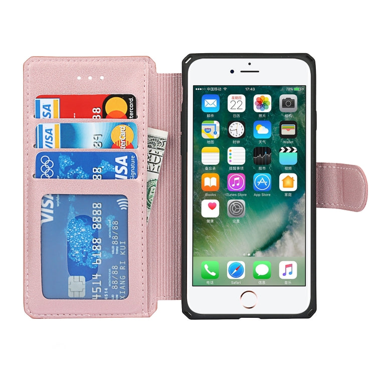 Plain Texture Horizontal Flip PU Leather Case with Holder & Card Slots & Photo Frame & Wallet & Strap For iPhone 7 / 8 / SE 2020
