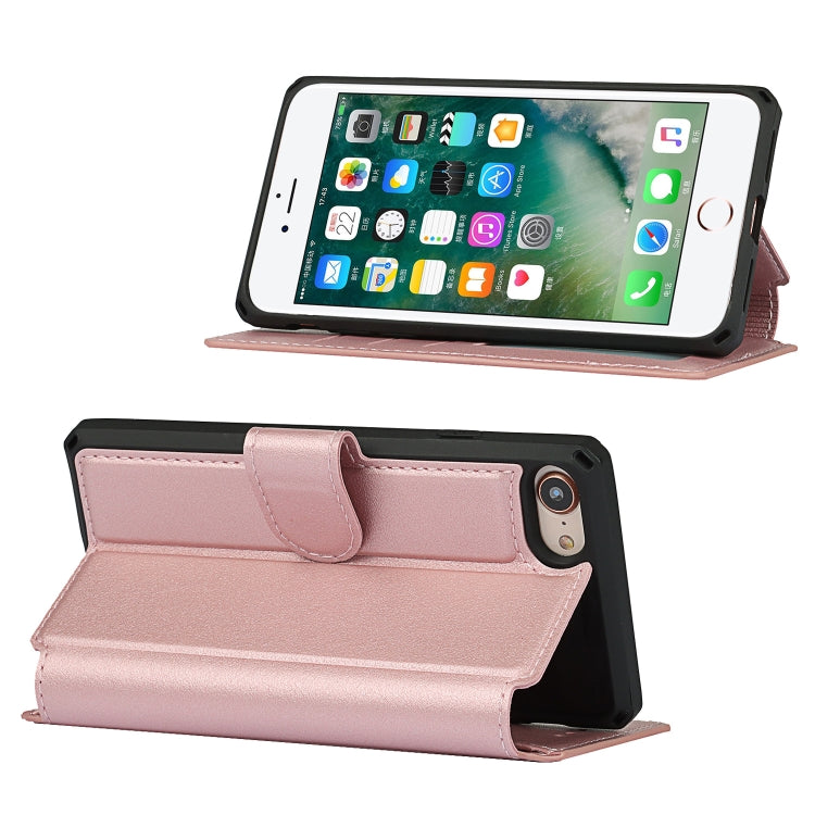 Plain Texture Horizontal Flip PU Leather Case with Holder & Card Slots & Photo Frame & Wallet & Strap For iPhone 7 / 8 / SE 2020