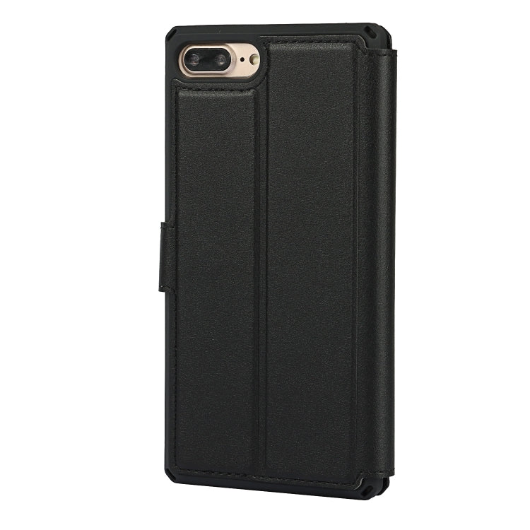 Plain Texture Horizontal Flip PU Leather Case with Holder & Card Slots & Photo Frame & Wallet & Strap For iPhone 7 Plus / 8 Plus