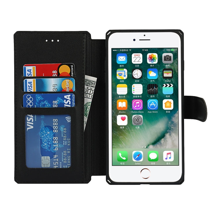 Plain Texture Horizontal Flip PU Leather Case with Holder & Card Slots & Photo Frame & Wallet & Strap For iPhone 7 Plus / 8 Plus