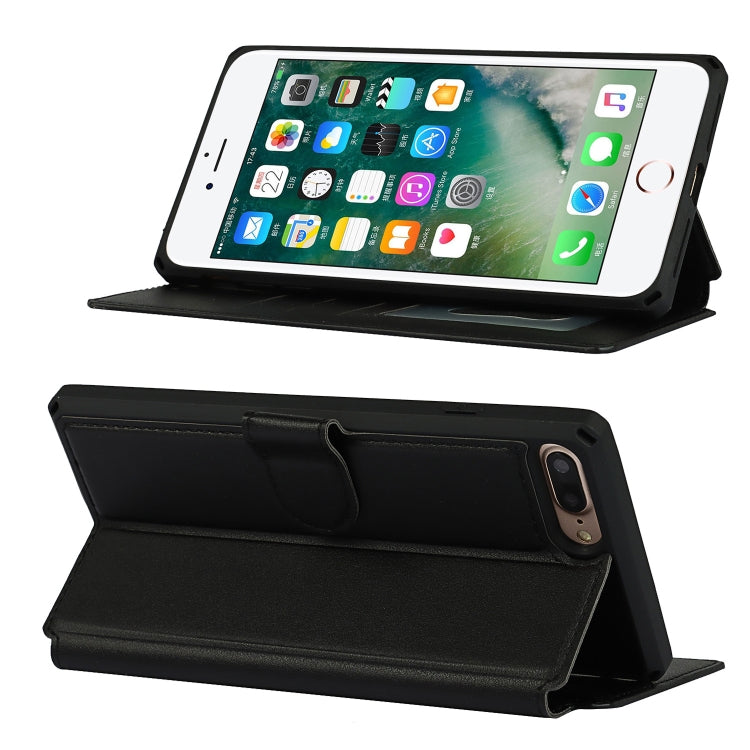 Plain Texture Horizontal Flip PU Leather Case with Holder & Card Slots & Photo Frame & Wallet & Strap For iPhone 7 Plus / 8 Plus
